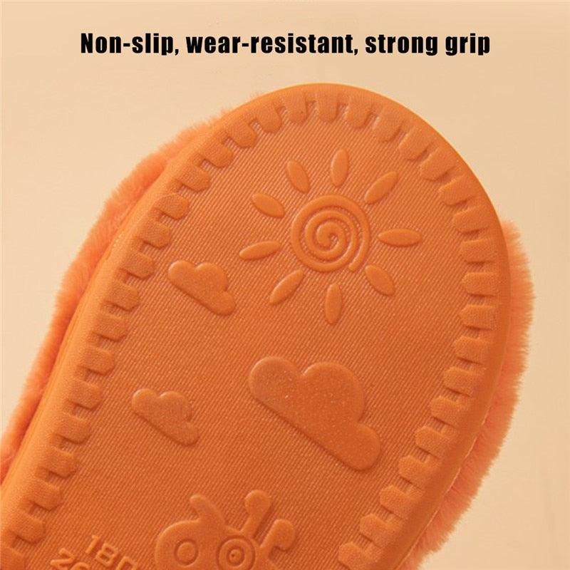 Couples Home Slippers Warm Cute Womans Mens Slipper Winter Shoes New Fashion Casual Fur Plush Slides Winter Slippers For Women House Slippers Fluffy Soft Comfy Fuzzy Slippers Faux Fur Plush Anti-Skid Slippers