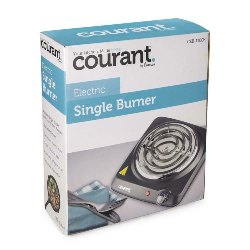Courant 1000 Watts Electric Single Burner, Black