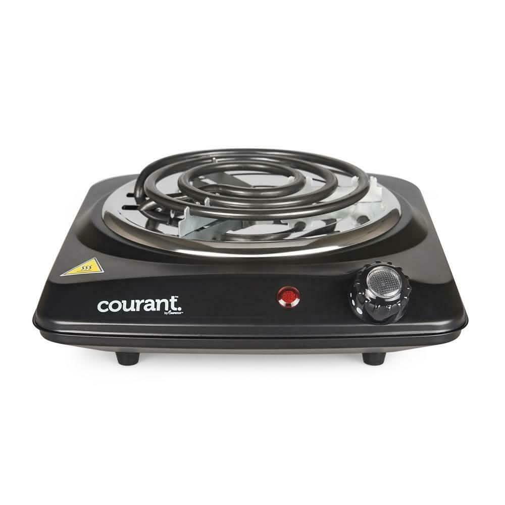 Courant 1000 Watts Electric Single Burner, Black