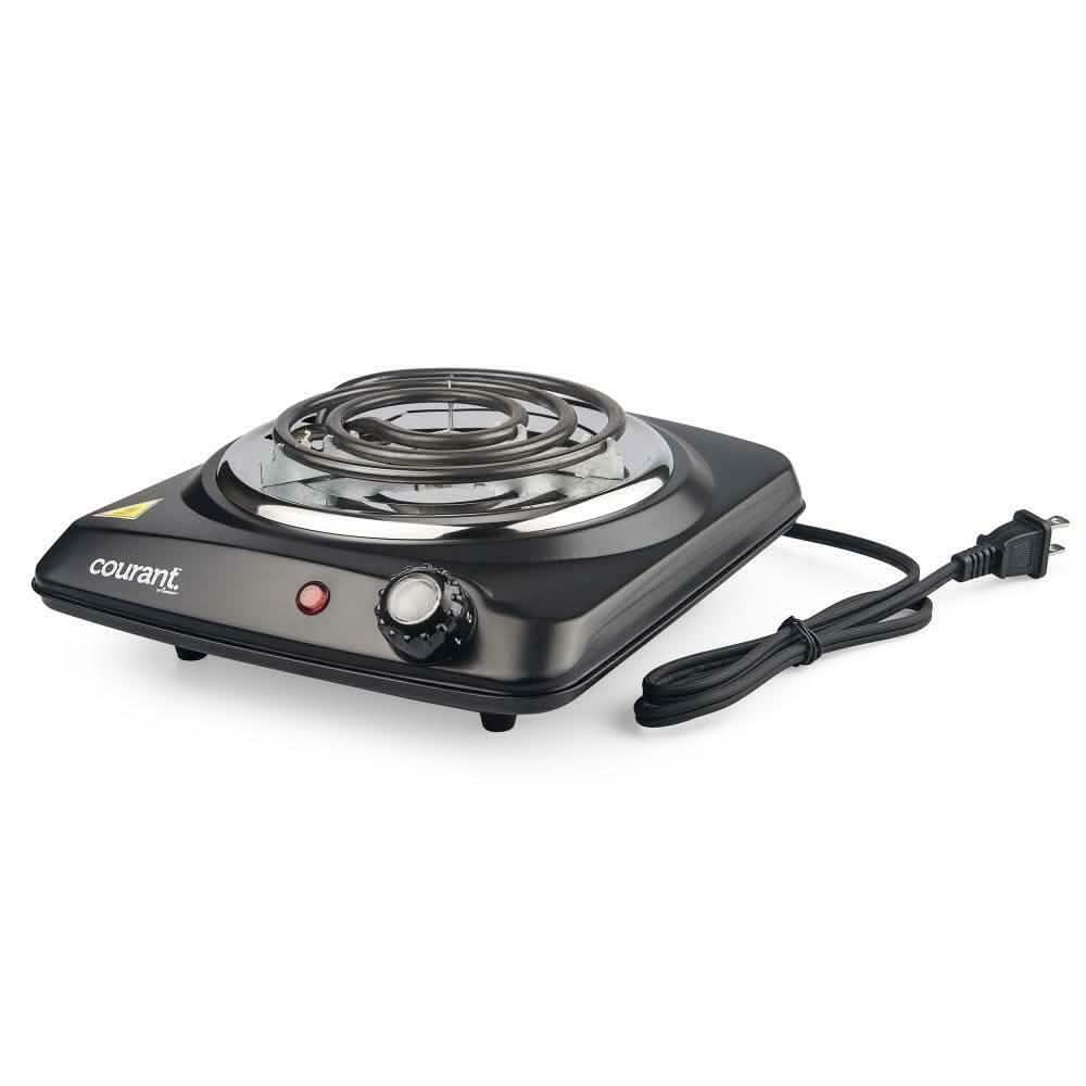 Courant 1000 Watts Electric Single Burner, Black