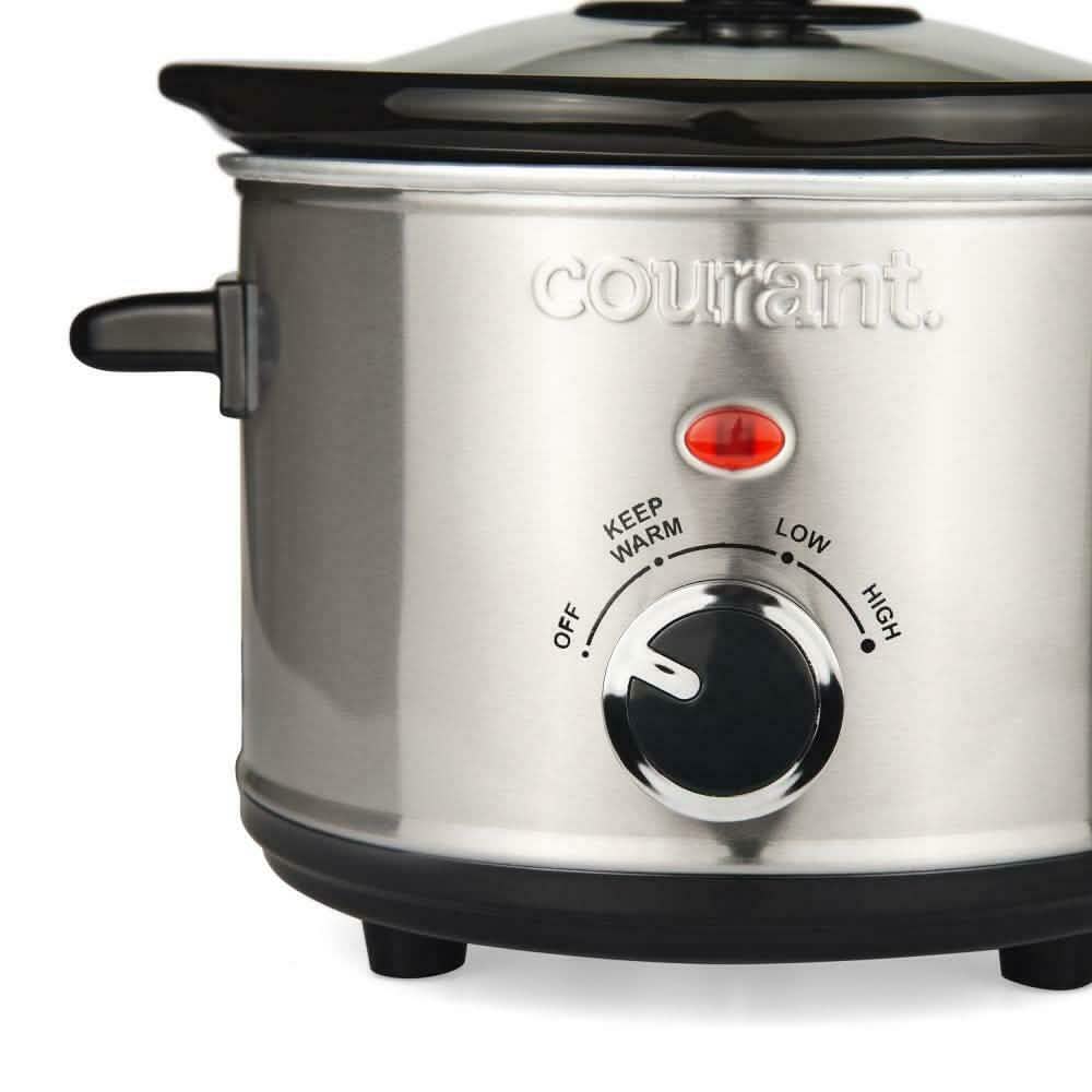 Courant 1.5 Quart Slow Cooker, Stainless Steel