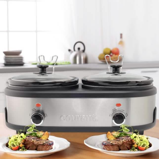 Courant 2.5 QT Double Slow Cooker - Stainless Steel