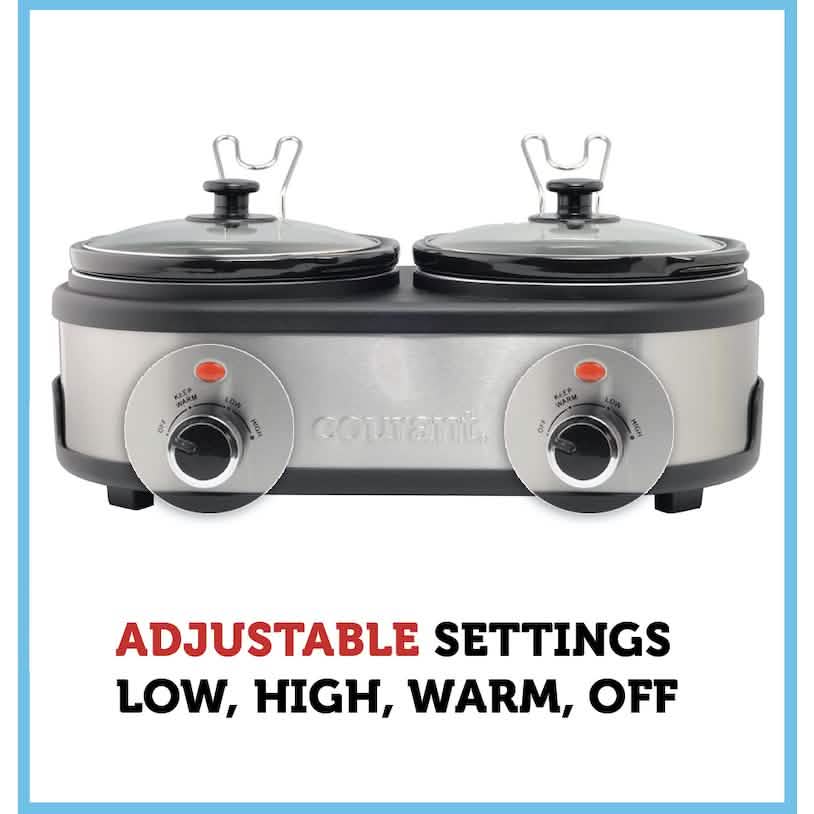 Courant 2.5 QT Double Slow Cooker - Stainless Steel
