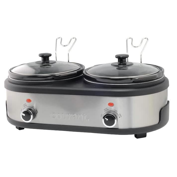 Courant 2.5 QT Double Slow Cooker - Stainless Steel