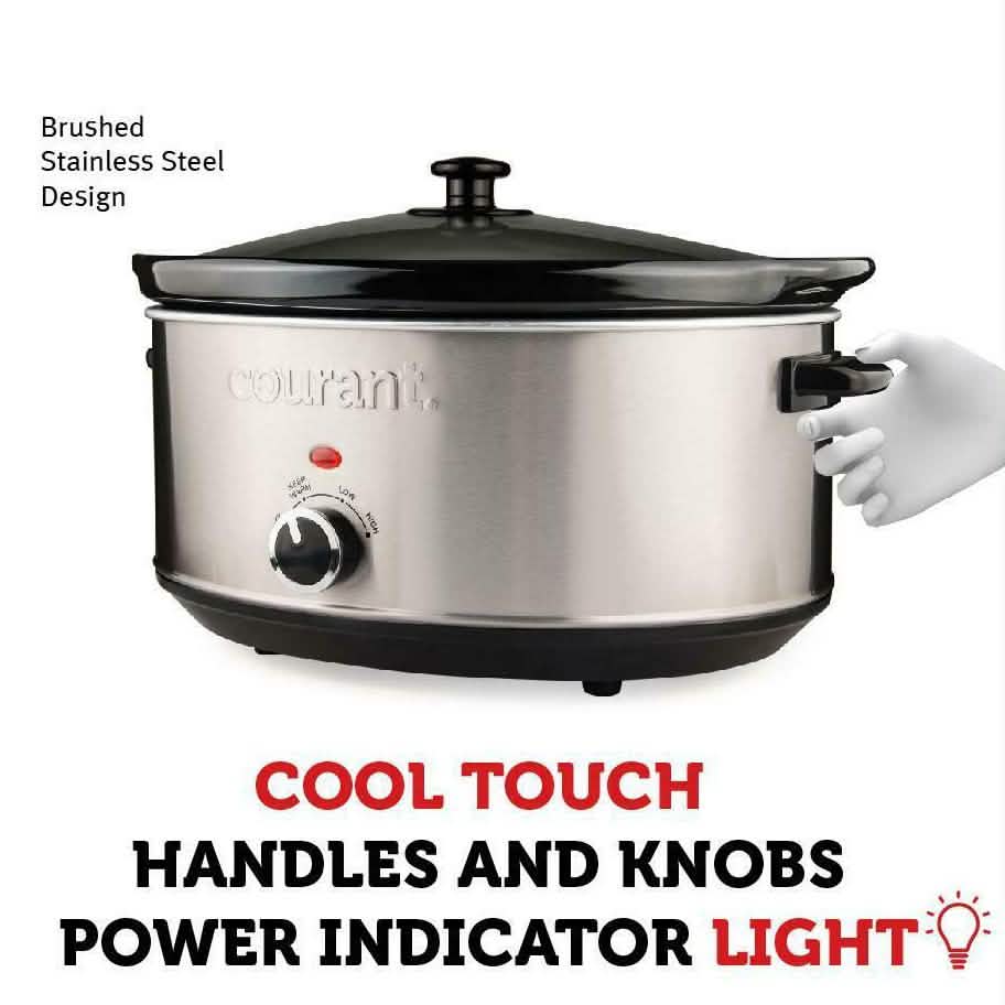 Courant 7.0 Quart Oval Stainless Steel Slow Cooker