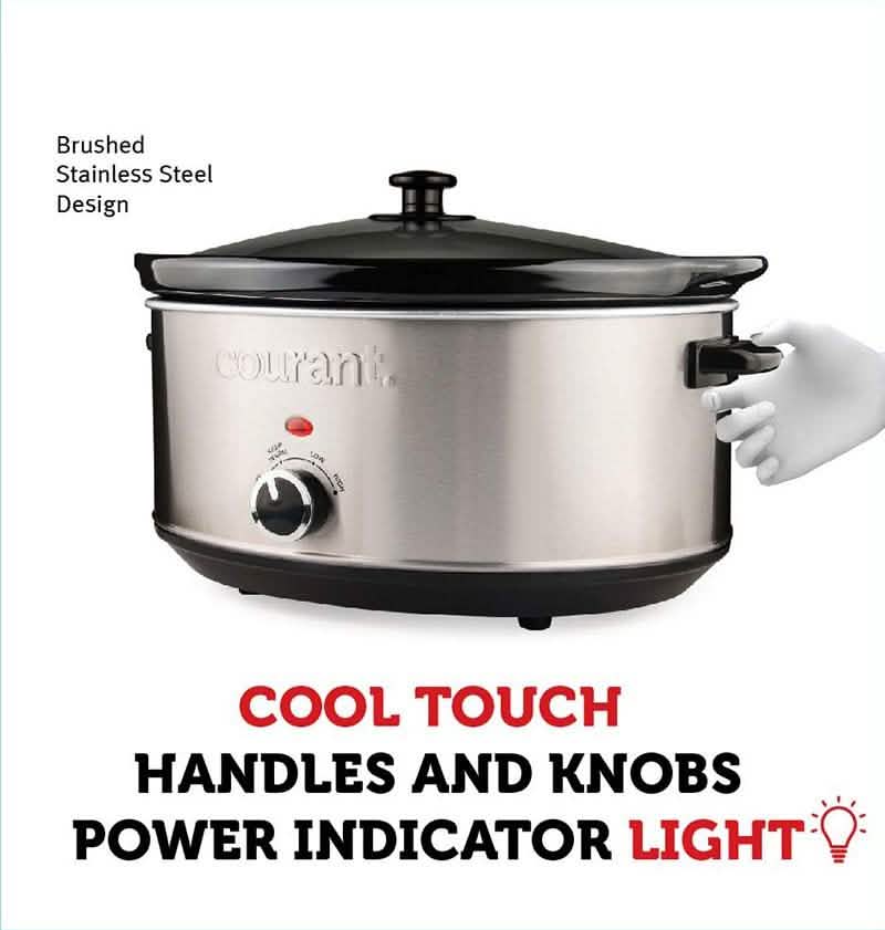 Courant 7.0 Quart Stainless Steel Oval Slow Cooker