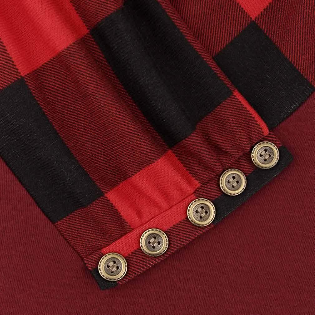 Cowl Neck Long Sleeve Patchwork Top
