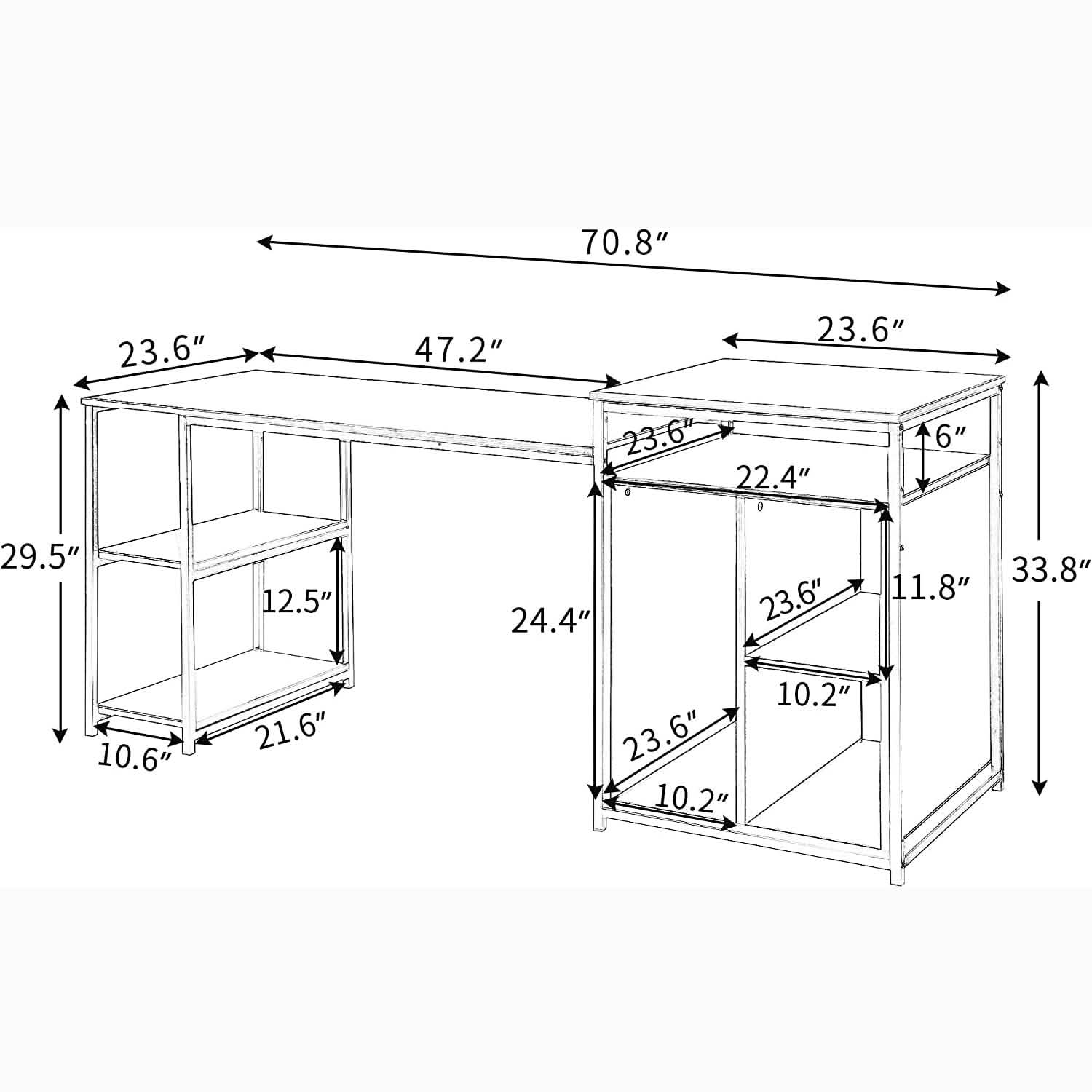 CPU Storage Printer Stand Writing PC Table