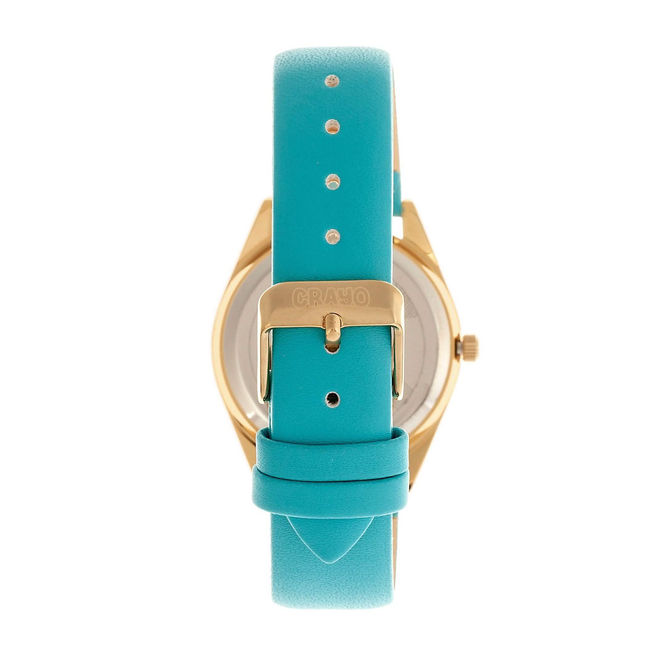 Crayo Graffiti Multicolor Dial Powder Leather Watch