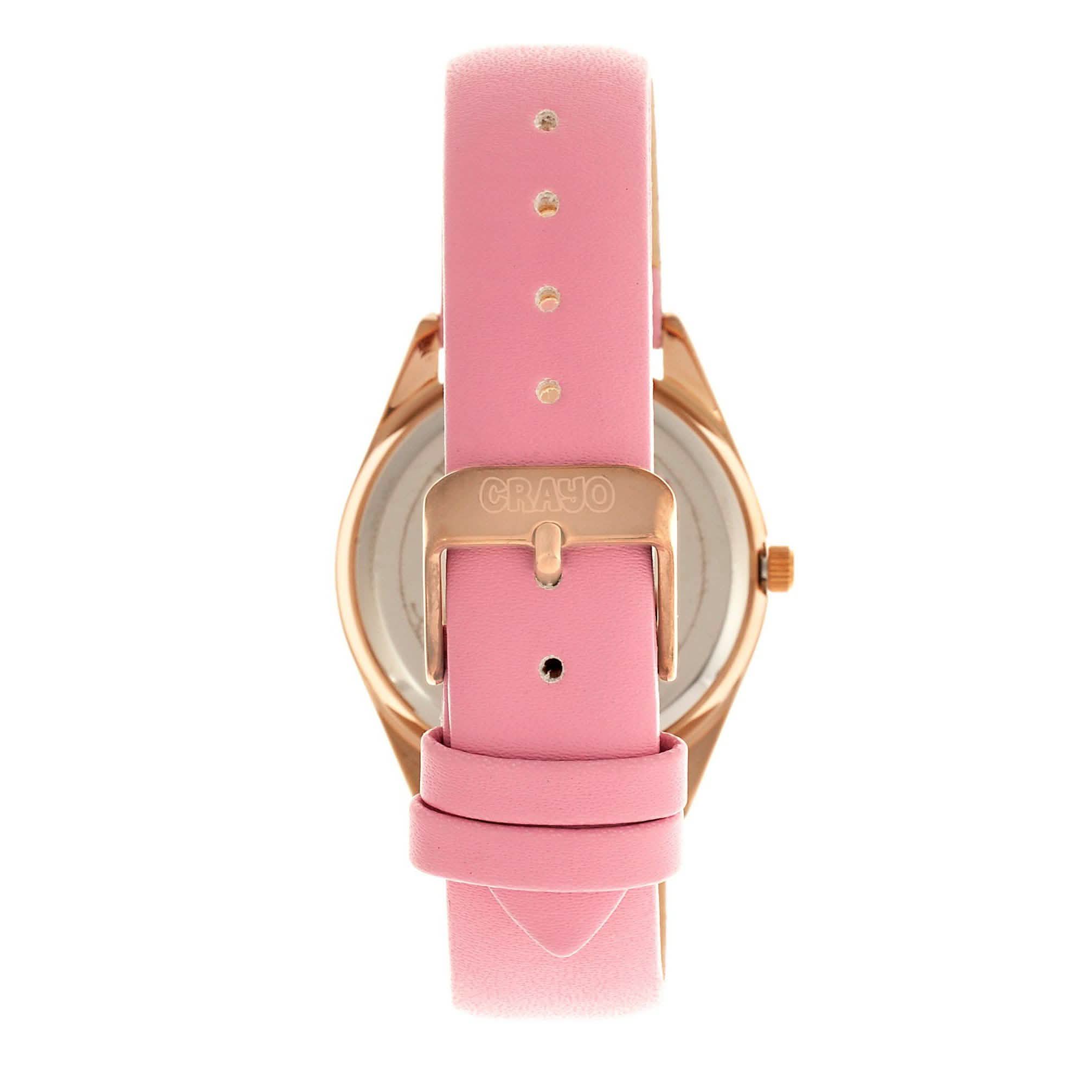 Crayo Graffiti Multicolor Dial Powder Leather Watch