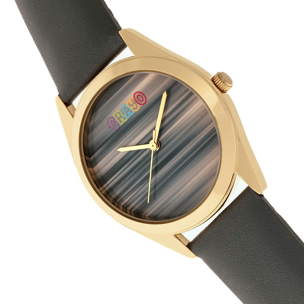 Crayo Graffiti Multicolor Dial Powder Leather Watch