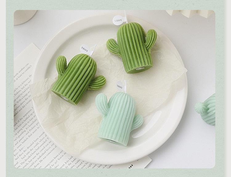 Creative Handmade Cactus Candle Pack Cactus Candles Handmade Delicate Succulent Cactus Candles Flameless Tea Lights Candle Aromatherapy For Decor Birth Photo Props Aromatherapy Candle Ornaments Soy Wax Aromatherapy Small Candles Scented Relaxing Candles