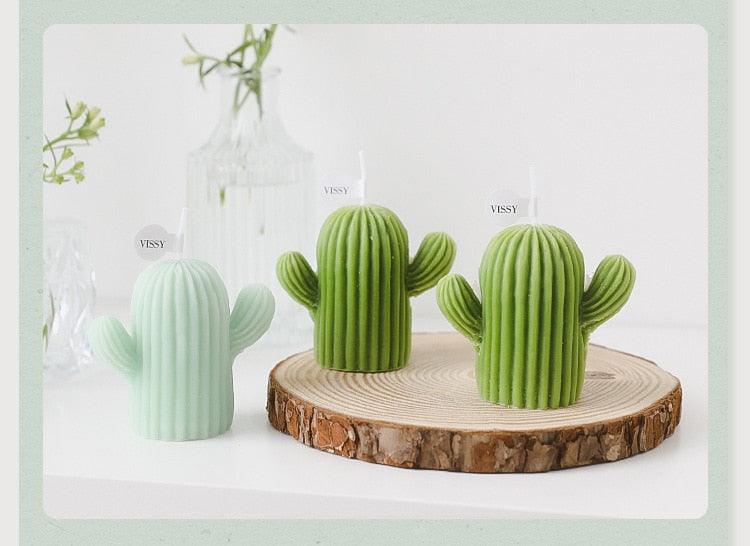 Creative Handmade Cactus Candle Pack Cactus Candles Handmade Delicate Succulent Cactus Candles Flameless Tea Lights Candle Aromatherapy For Decor Birth Photo Props Aromatherapy Candle Ornaments Soy Wax Aromatherapy Small Candles Scented Relaxing Candles