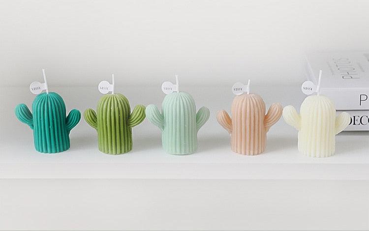 Creative Handmade Cactus Candle Pack Cactus Candles Handmade Delicate Succulent Cactus Candles Flameless Tea Lights Candle Aromatherapy For Decor Birth Photo Props Aromatherapy Candle Ornaments Soy Wax Aromatherapy Small Candles Scented Relaxing Candles