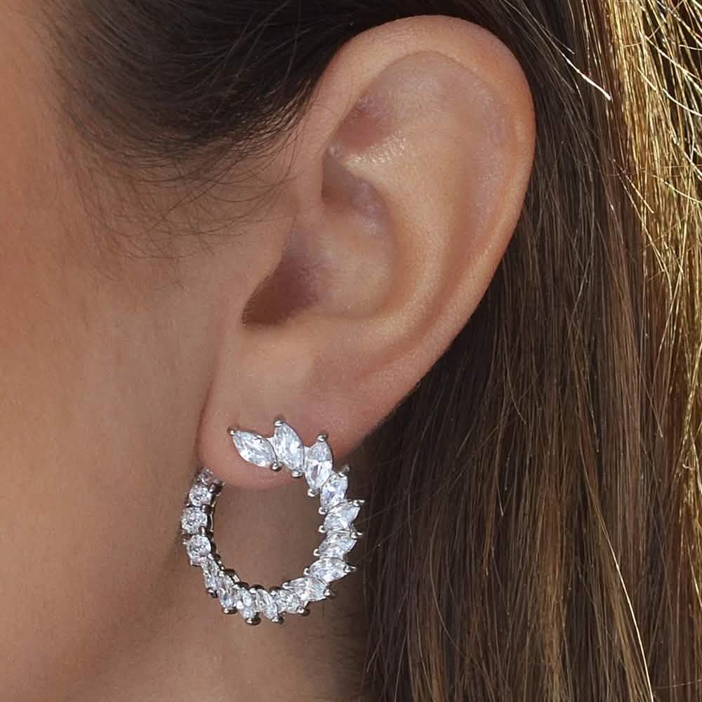 Crescent Moon Earrings Made With Crystals