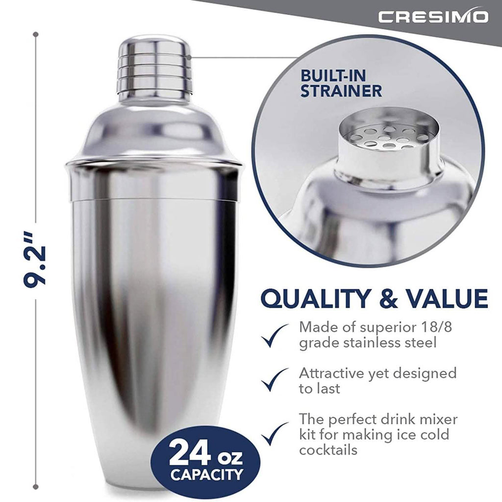Cresimo 24 Ounce Cocktail Shaker Bar Set