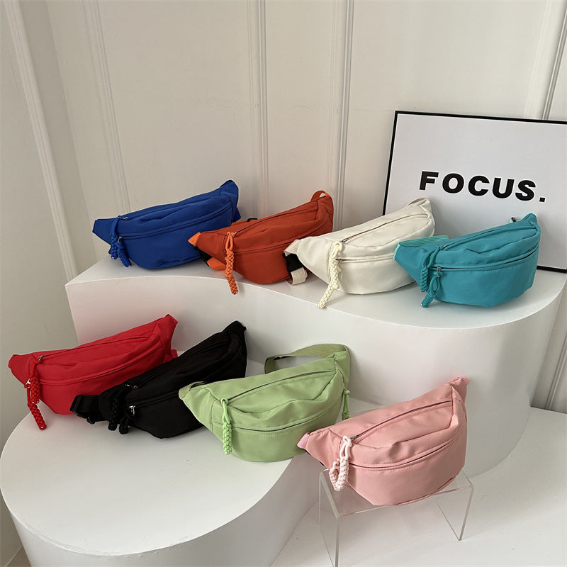 Crossbody bag women's casual bag canvas bag waist bag trendy sports chest bag