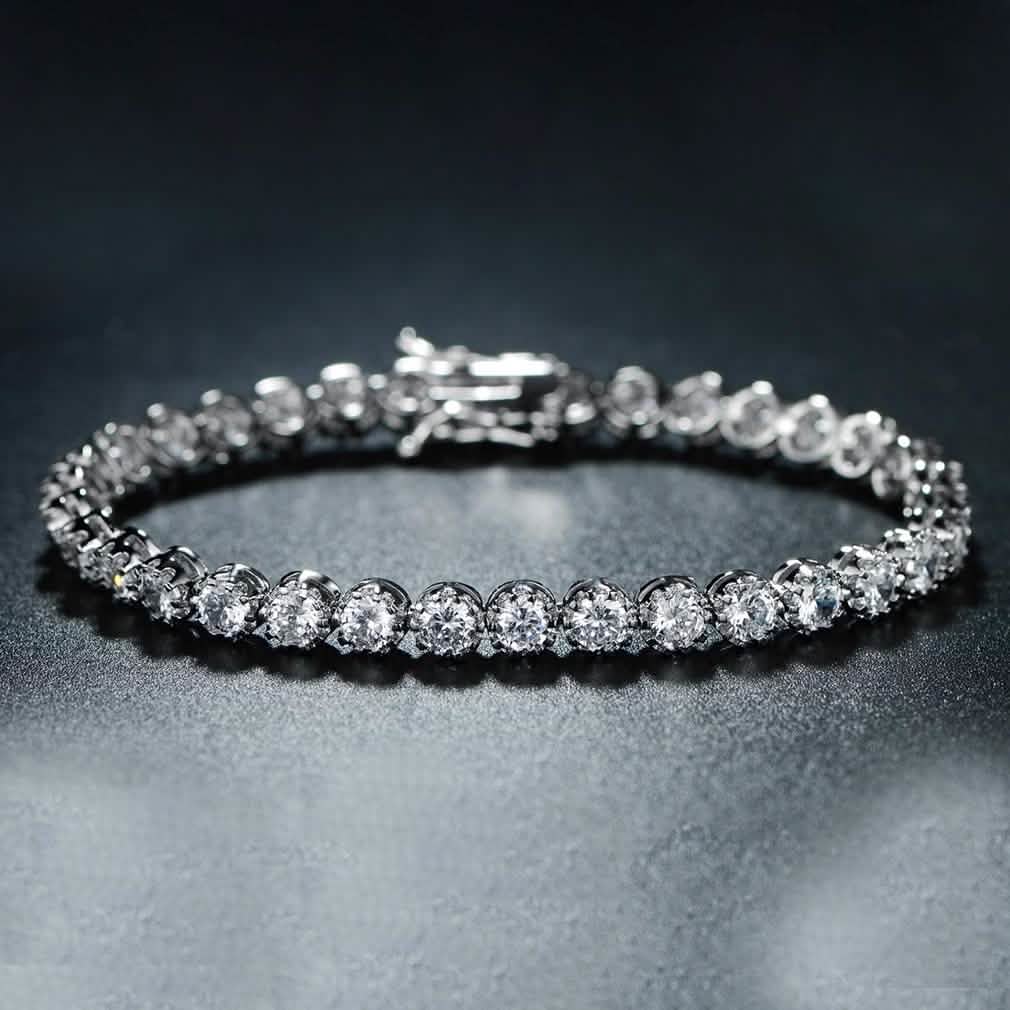Crown Tennis Bracelet Made with Swarovski Elements