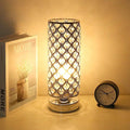 Crystal Bedside Table Lamp Sliver Bedroom Nightstand Light 220v/E27 Bulb Base Decorative Table Lamp Cute Study Lamps for Bedroom Décor Dresser Table Decoration