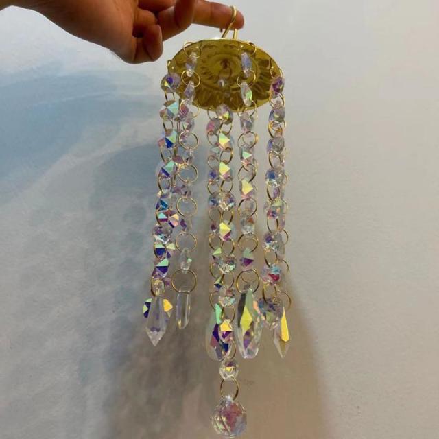 Crystal Chandelier Wind Chimes For Bedroom Outdoor Garden Yard Lawn Decoration Sun-catcher Wind Chimes Rainbow Chaser Curtain Pendant Home Decor Gift
