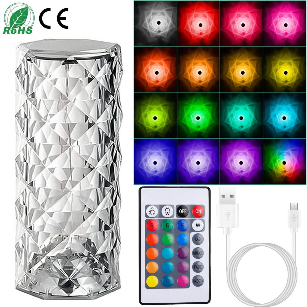 Crystal Diamond Rose Table Lamp