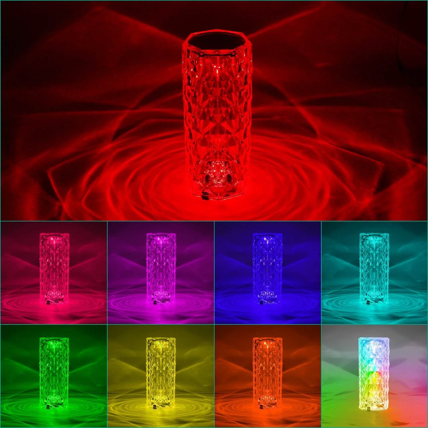 Crystal Diamond Rose Table Lamp