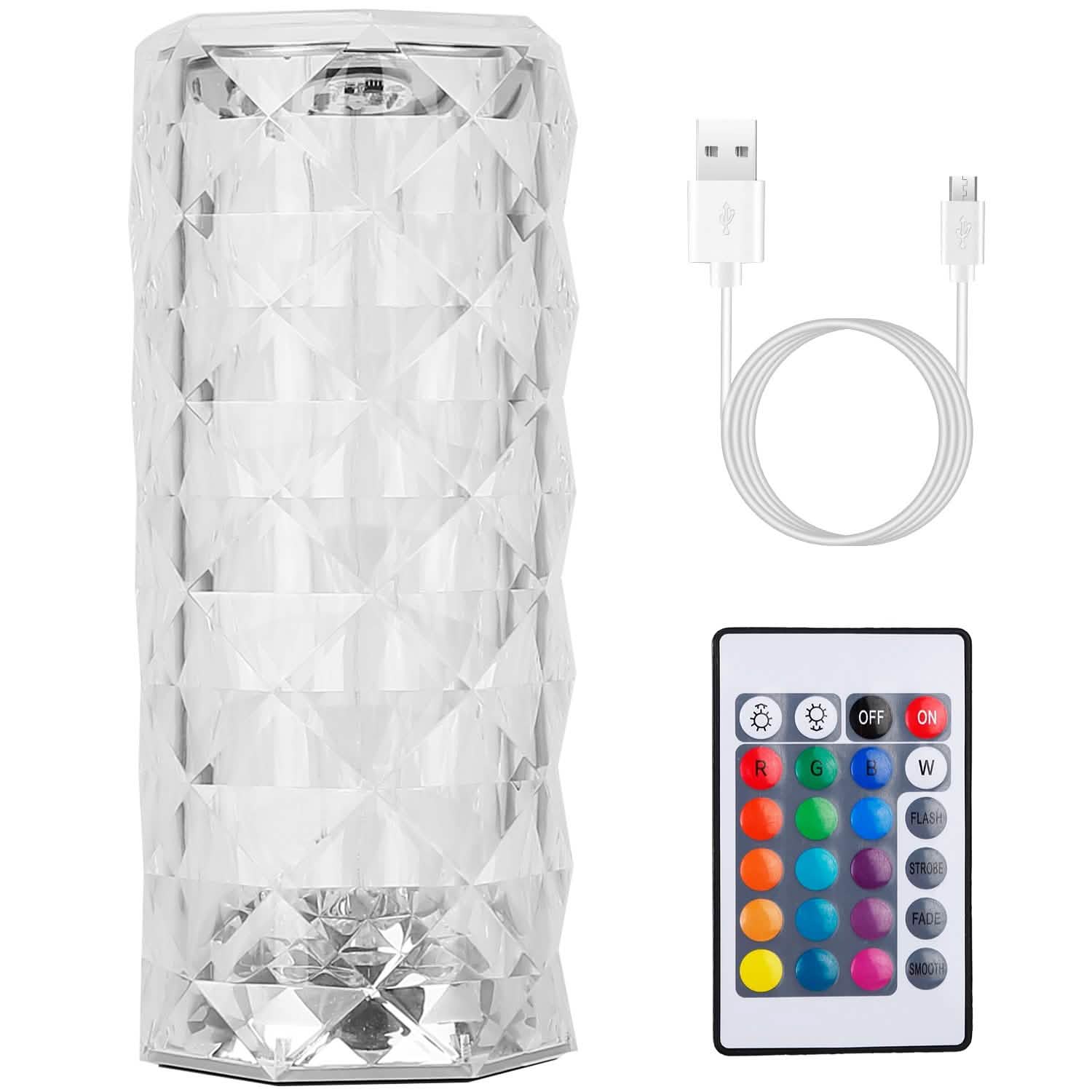 Crystal Diamond Rose Table Lamp