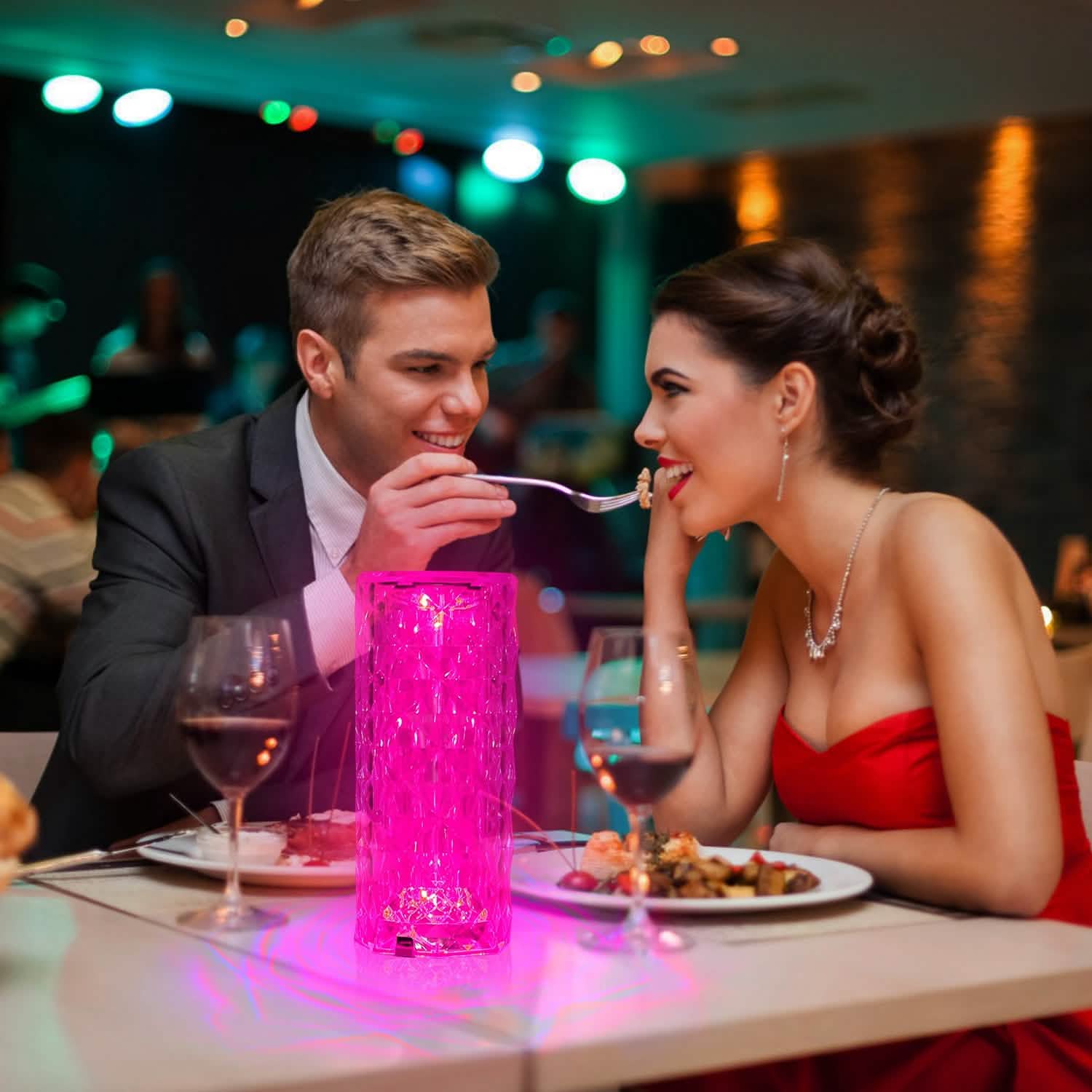 Crystal Diamond Rose Table Lamp