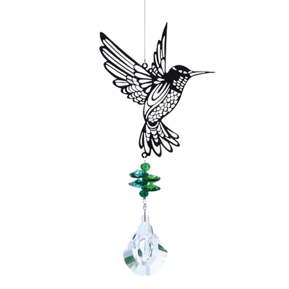 Crystal Garden Sun-catcher Hanging Crystals Prisms Ornament For Window Glass Chandelier Solar Hummingbird Owl Wind Chimes Rainbow Chaser  Garden Hanging  Curtain Pendant Home Decor Gift Boxed Sun Catcher Gift Idea For Mom Friends Grandma Hummingbird
