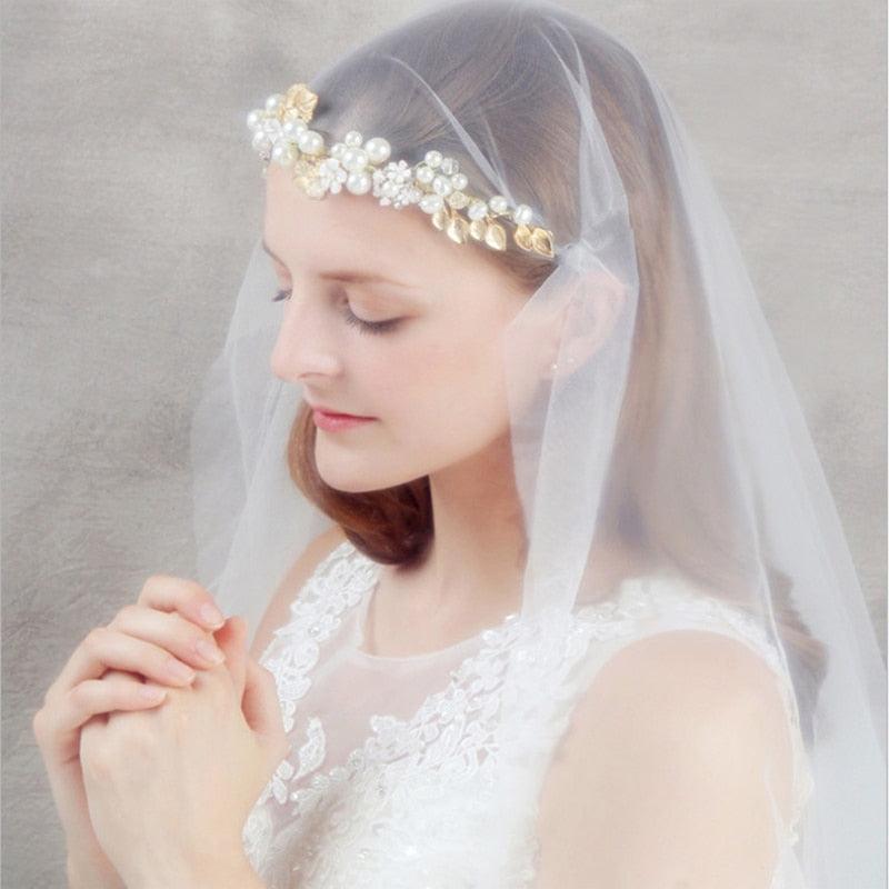 Crystal Pearl Hair Belt Wedding Bridal Hair Ornaments Hair Jewelry Decorations for Brides Wedding Gorgeous Hair Accessories For Women