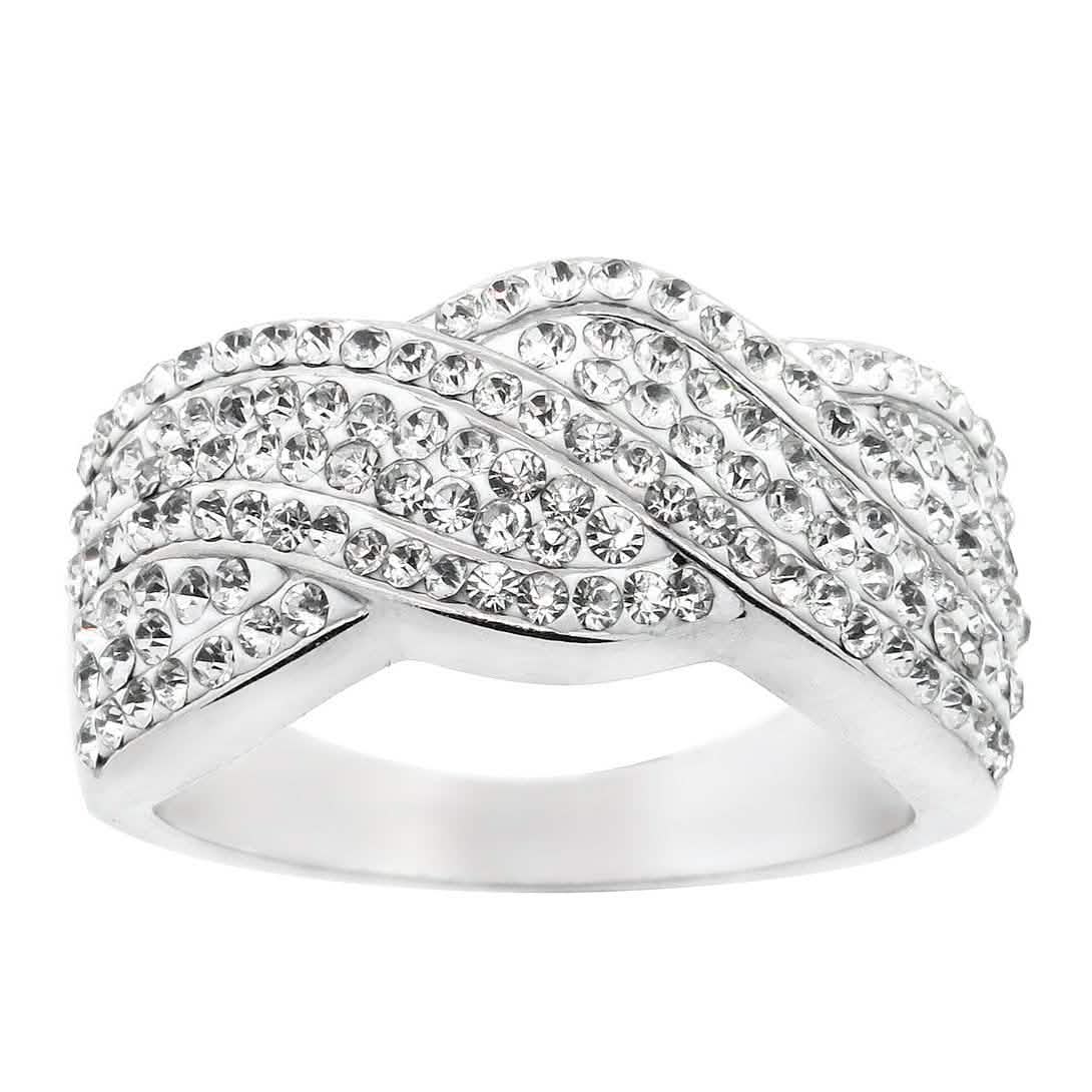 Crystal Twist Braided Ring