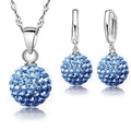 Crystalline Solid Silver Woman Jewelry Disco Ball Set