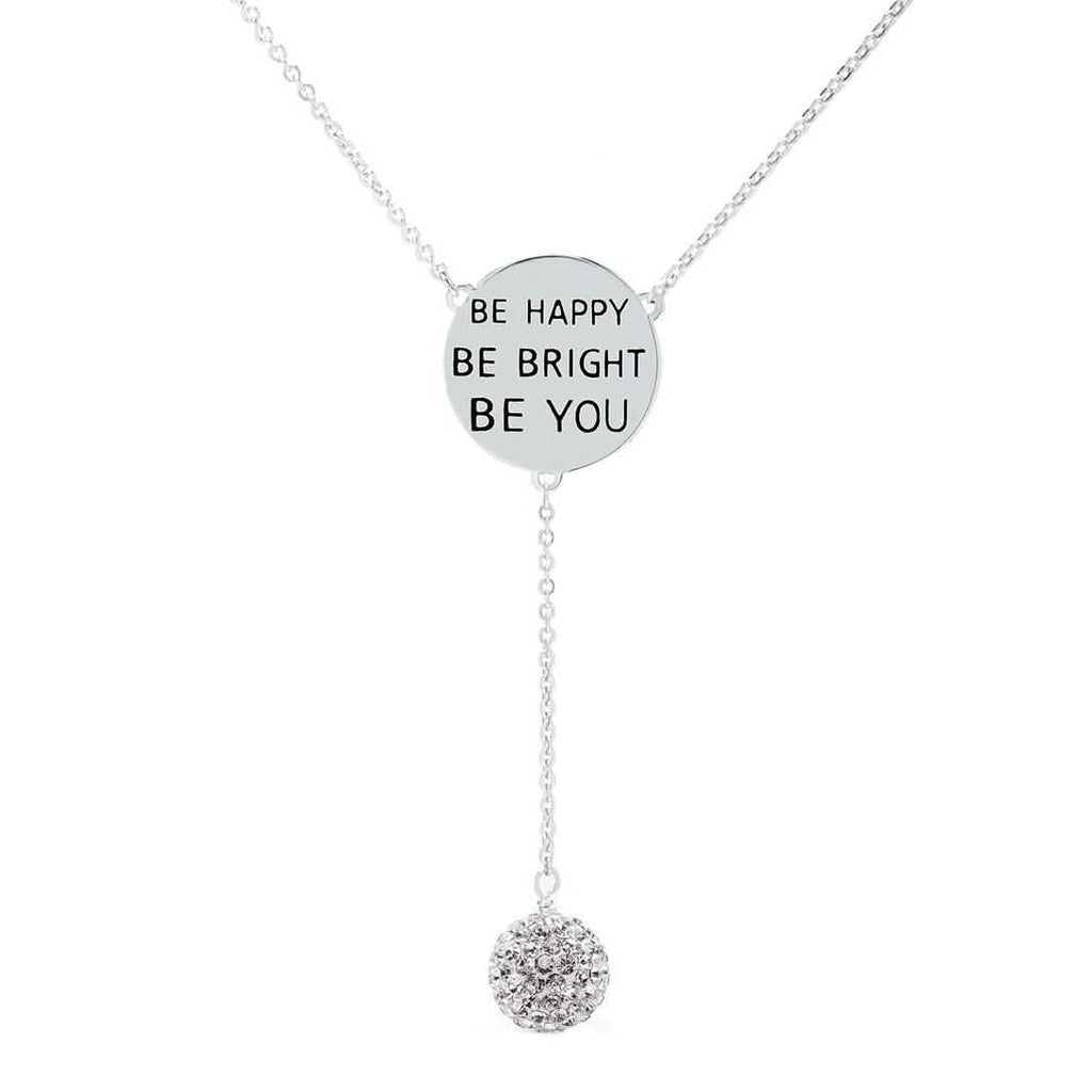 Cubic Zirconia Engraved Inspirational Necklaces