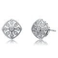 Cubic Zirconia Filigree Stud Earrings