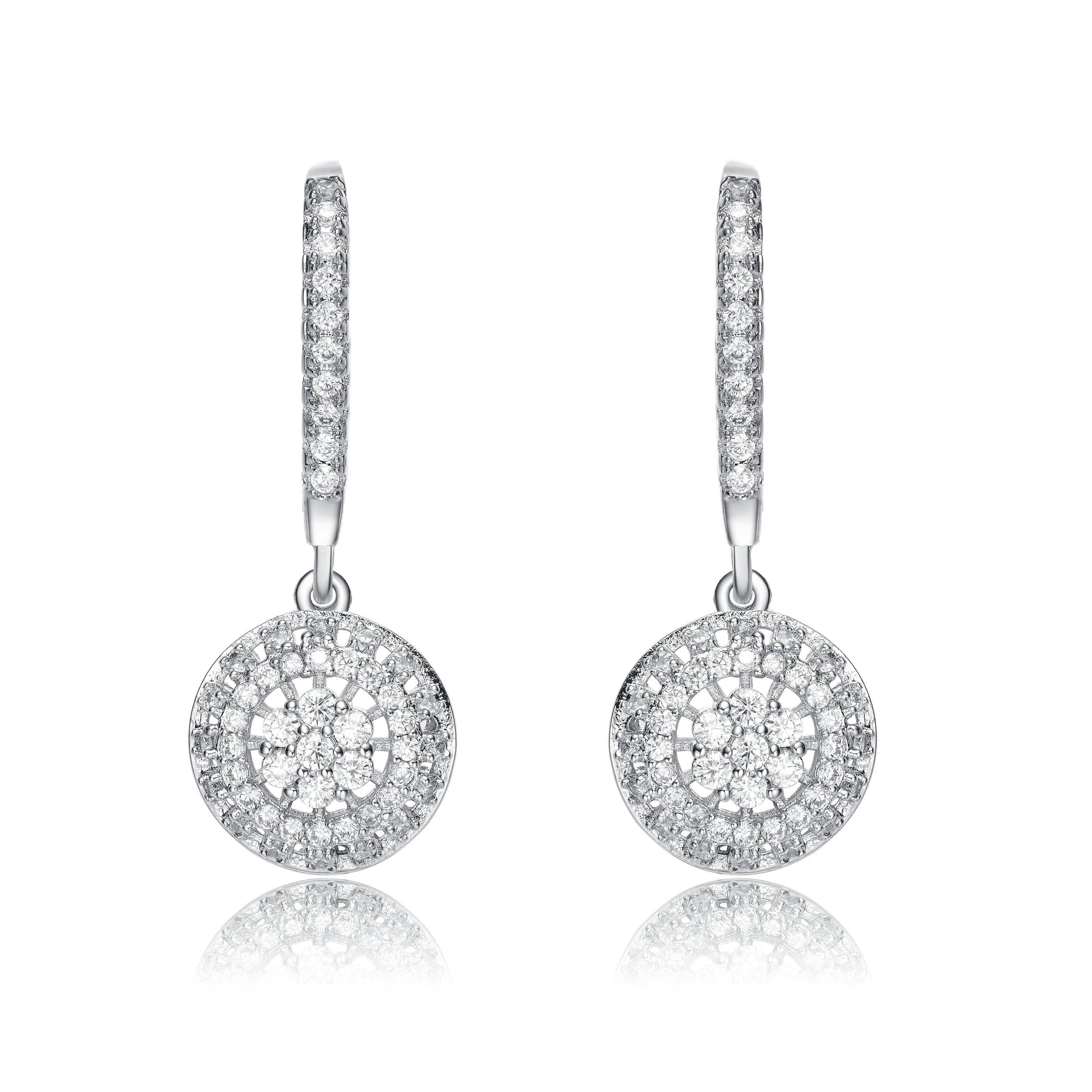 Cubic Zirconia Leverback Earrings