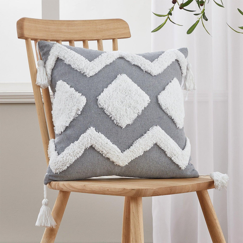 Cushion Cover Cotton Linen Pillowcase Tufted Beige Decorative Fashionable Cotton Hand-Woven Throw Pillow Covers Tufted  Pillow Covers  Bedroom Throw Pillow Cushion For Bed Home