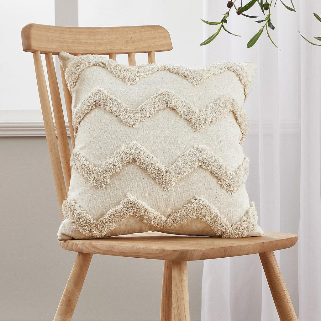 Cushion Cover Cotton Linen Pillowcase Tufted Beige Decorative Fashionable Cotton Hand-Woven Throw Pillow Covers Tufted  Pillow Covers  Bedroom Throw Pillow Cushion For Bed Home