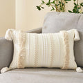 Cushion Cover Cotton Linen Pillowcase Tufted Beige Decorative Fashionable Cotton Hand-Woven Throw Pillow Covers Tufted  Pillow Covers  Bedroom Throw Pillow Cushion For Bed Home