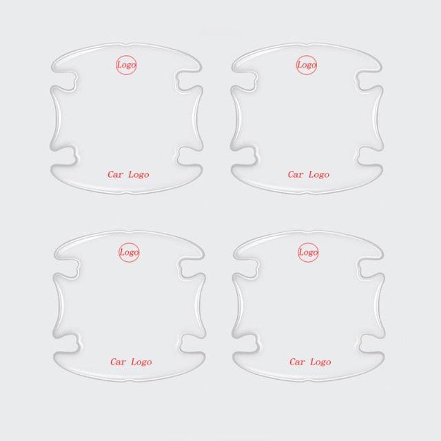 Custom Logo Car Door Sticker Scratches Resistant Cover Auto Handle Protection Film Anti-Scratch Invisible Car Door Handle Stickers Fit for Mercedes Benz Carbon Fiber Protection Film Anti-Collision Protection Exterior Accessory Car Decor Car Stickers