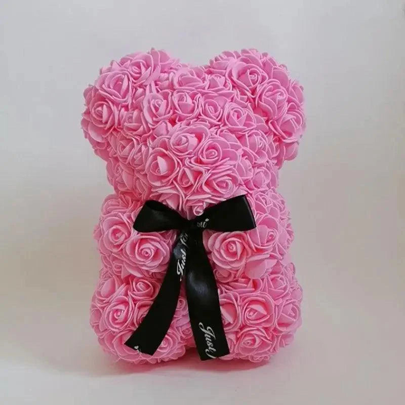 Cute artificial rose flower teddy bears gift box for home decor - Christmas Valentine's Day wedding day presents