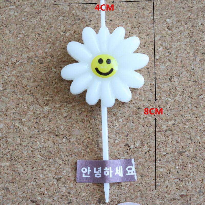 Cute Birthday Candle Daisy Birthday Candles Kids With Smiley Faces Children's Birthday Candles Birthday Cake Decorations Themed Party Supplies Lovely Flower Candles Daisy Shape