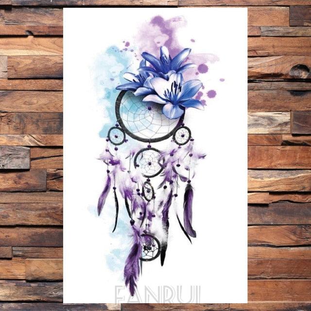 Cute Black Birds Temporary Waterproof Stickers Tattoo Flower Body Elegant Bird Butterfly Style For Womens