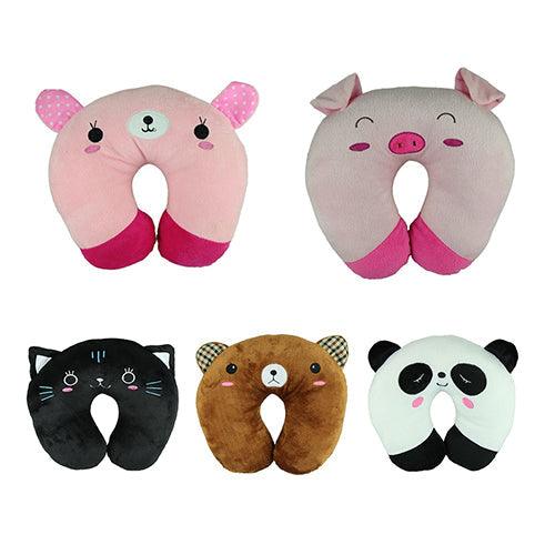 Cute Cartoon Animals U Shaped Pillow Travel Car Neck Rest Pillow Support Head Rest Cushion Panda Cat Bear Rabbit Pig Multi-Color Cartoon U Shaped Neck Pillow Comfortable Travel Pillow Inflatable Pillow Neck Pillow Lightweight Soft Pillows