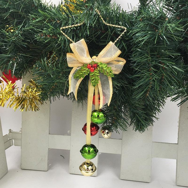 Cute Christmas Tree Bell Pendants Hanging Tree Decorations Door Metal Jingle Bell Hangers Wind Chimes Christmas Jingle Bells Door Hanger Ornaments Christmas Tree Ornaments Decoration