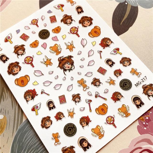 Cute rabbit Cute cat  Japanese Justice Girl 3D Back Glue Nail Sticker Nail Decoration Nail Art Nail Ornament Self Adhesive Nail Decals for Nail Art Decoration Including Hearts Stars Letters Bowknot Leaves Flowers Plants Fruits Butterflies for Woman