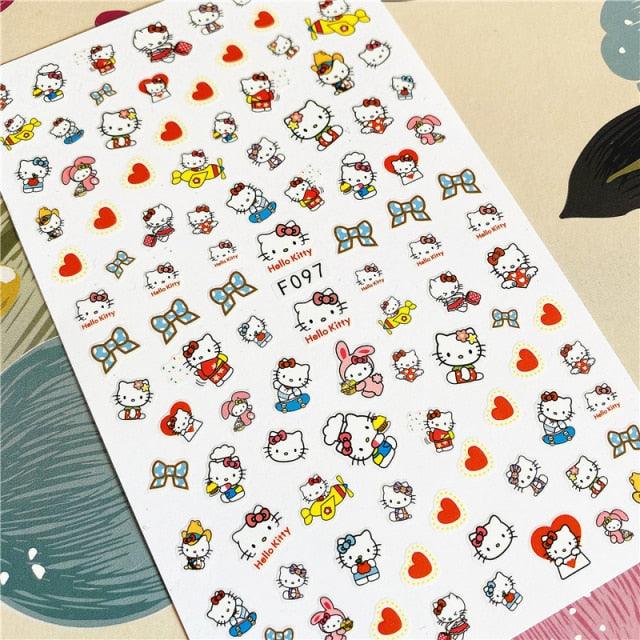 Cute rabbit Cute cat  Japanese Justice Girl 3D Back Glue Nail Sticker Nail Decoration Nail Art Nail Ornament Self Adhesive Nail Decals for Nail Art Decoration Including Hearts Stars Letters Bowknot Leaves Flowers Plants Fruits Butterflies for Woman