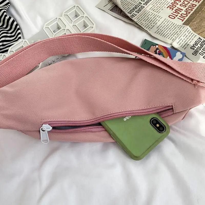 Cute Solid Color Fanny Pack For Girls Trendy Crossbody Chest Bag Belt Waist Packs Workout Traveling Dog Walking Casual Fashion Outdoor Waist Pack Bag Cool Fanny Packs