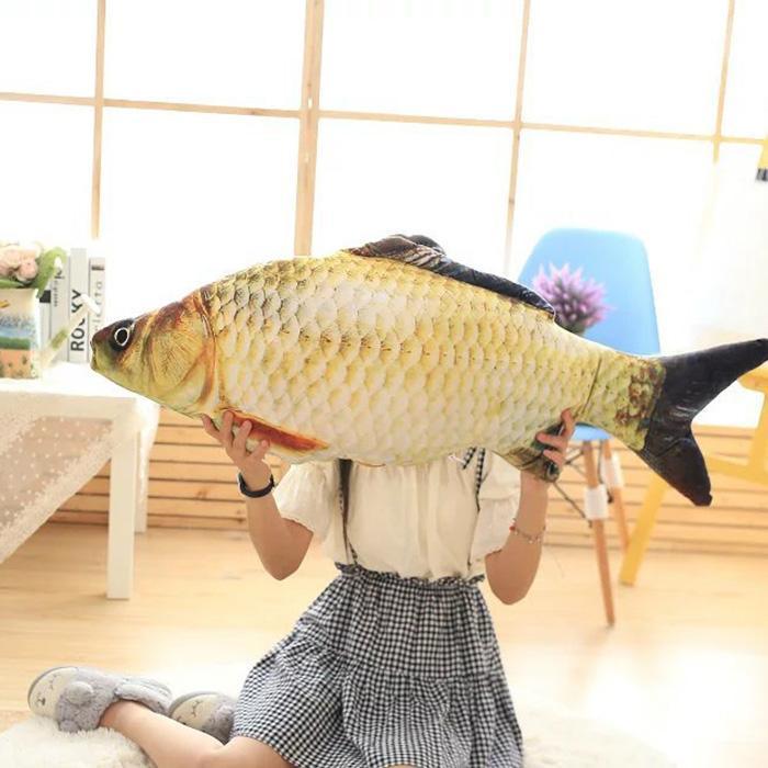 Cute Staffed Soft Animal Fish Plush Toys Pillow Creative Pillow Cushion Soft Fish Cushion Pillow Carp Plush Pillow Stuffed Toy Throw Pillow for Home Decoration Gift Kids Pillow Stuffed Animal Toy Gift Kids Toy Christmas Gifts
