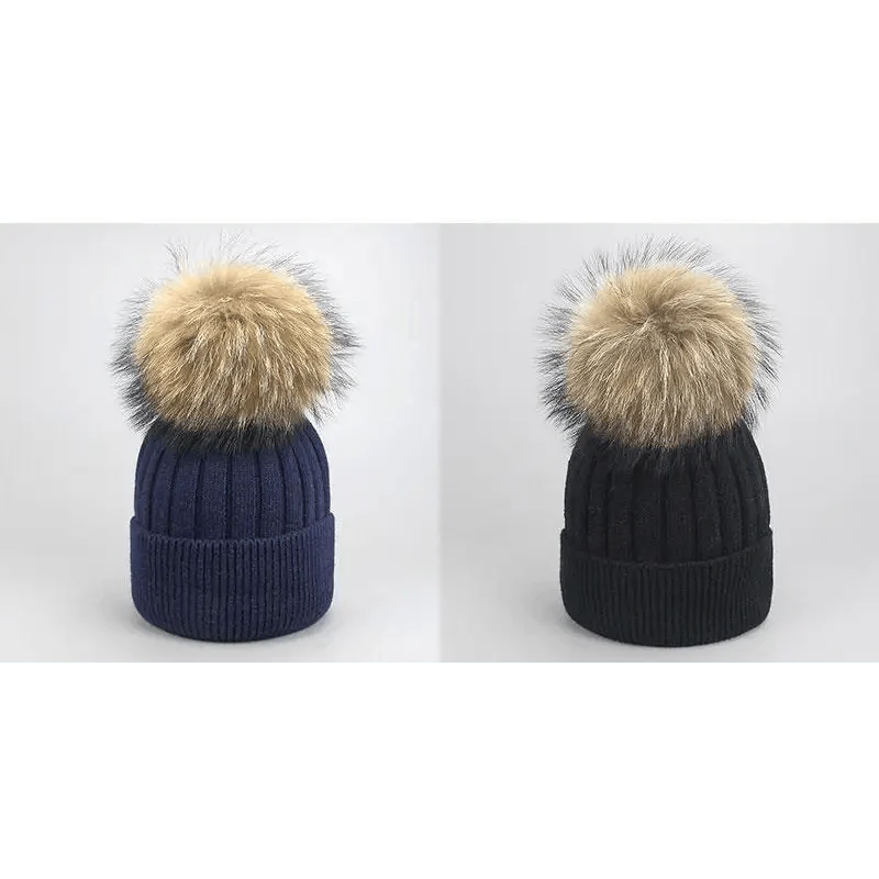 Cute Winter Warm Comfortable Cap Detachable Pom Pom Autumn Super Soft Fashionable Caps For Adults And Kids
