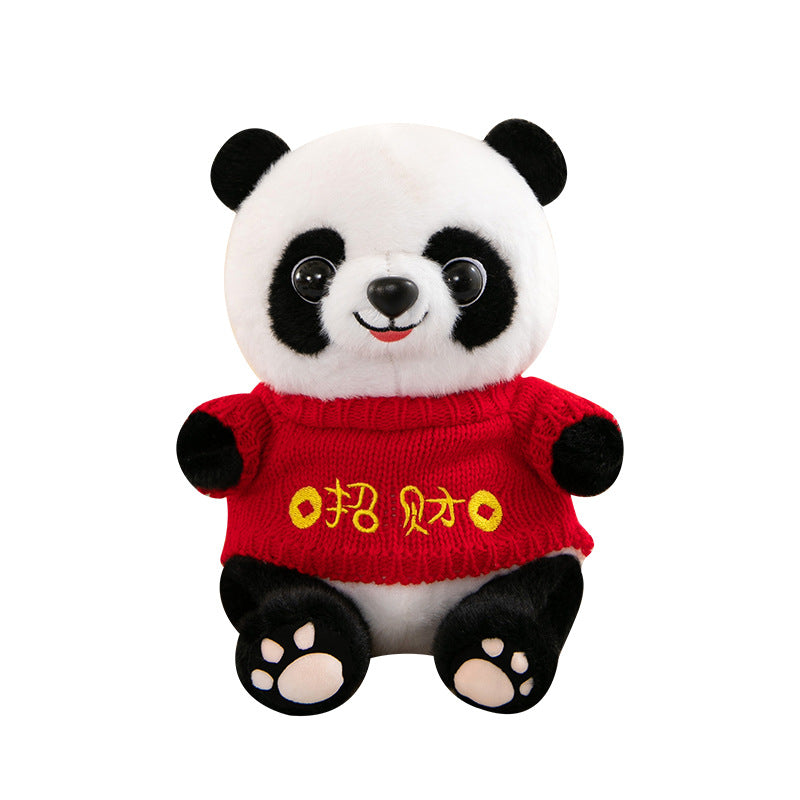 Cute Panda Plush Toy Wearing Clothes